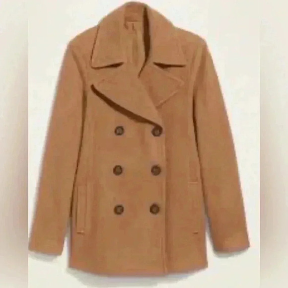 Coat women’s Camel Long Soft Brushed Peacoat size Small NWT - Picture 2 of 5